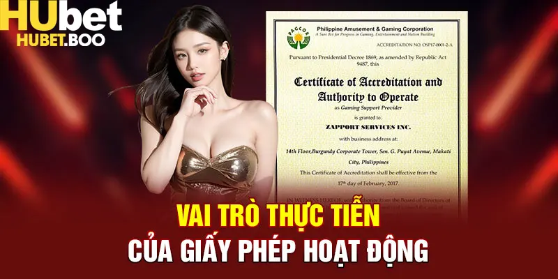 Vai trò thực tiễn của giấy phép hoạt động
